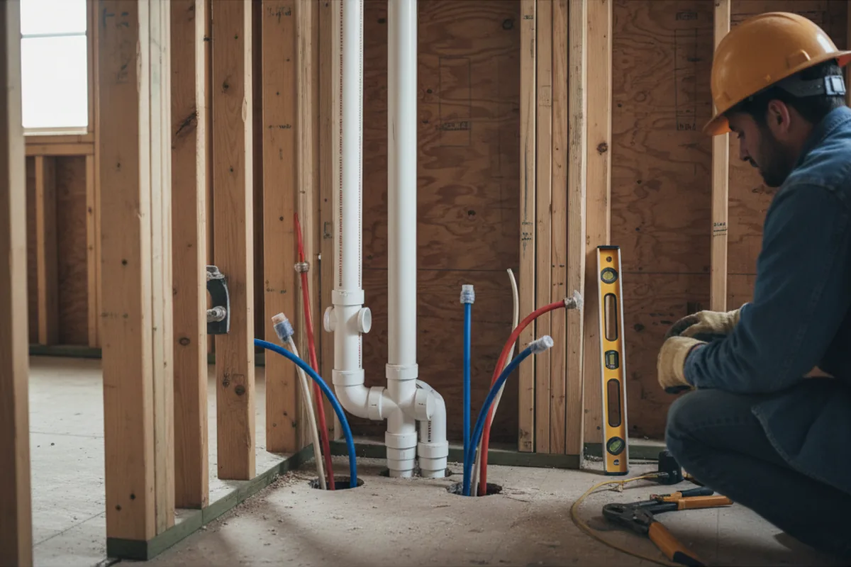 Drain and supply rough-in during Leak Detection in Wyoming